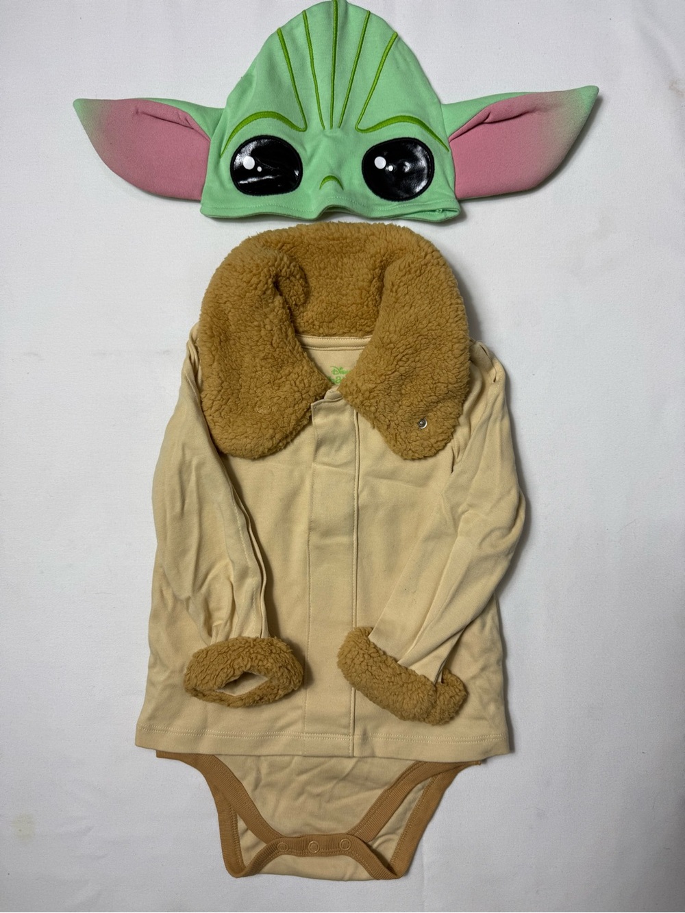 Disney Baby Star Wars Grogu Baby Yoda Costume Bodysuit & Hood Hat Set 18-24M